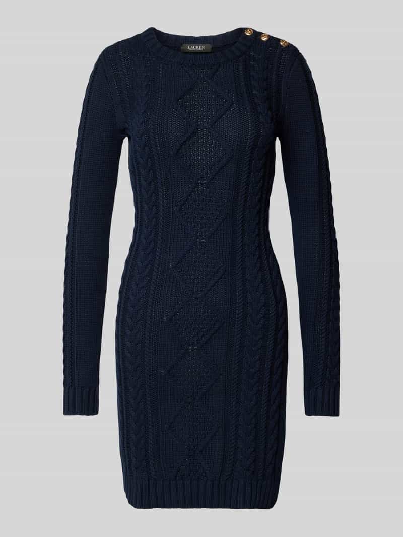Lauren Ralph Lauren Knielange gebreide jurk met kabelpatroon model 'SHADALLE'