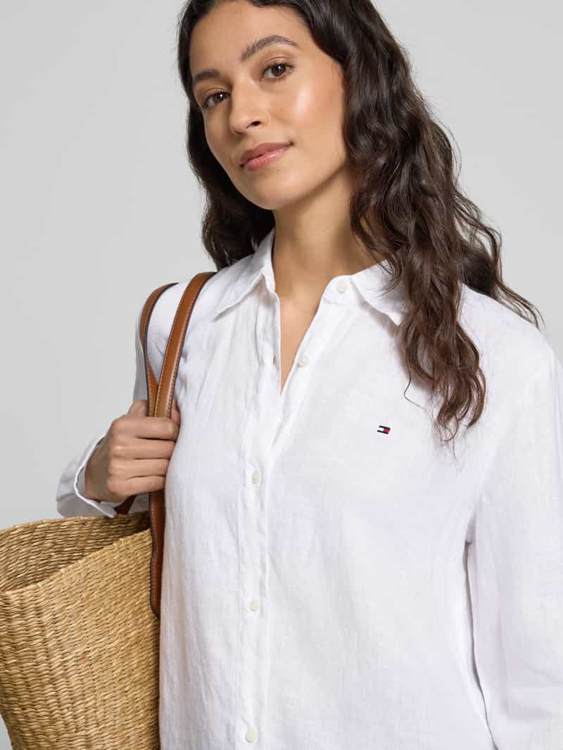 Tommy Hilfiger Regular fit overhemdblouse van puur linnen