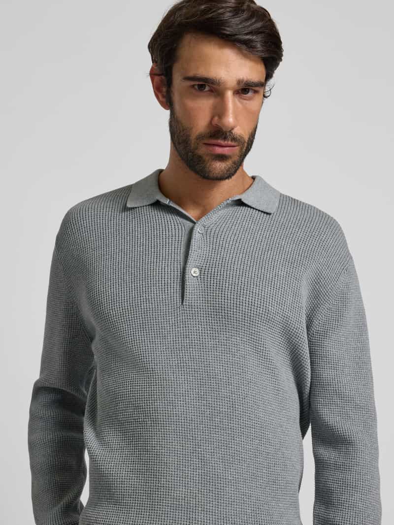 OLYMP Level Five Gebreide pullover met kentkraag