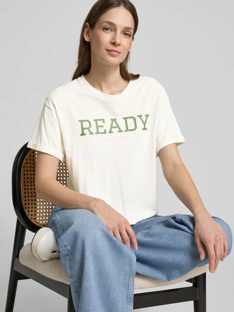 LANIUS T-shirt met statementprint