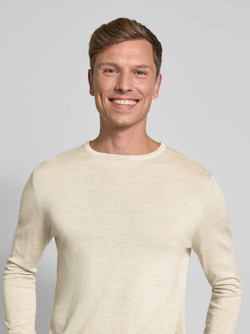 Profuomo Wollen pullover met ronde hals
