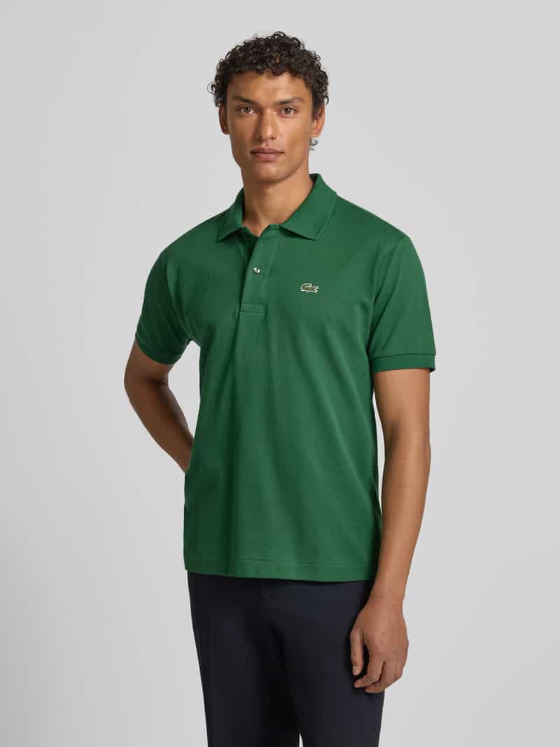 Lacoste Poloshirt met labelstitching model 'L.12.12 CORE' groen, foto 4