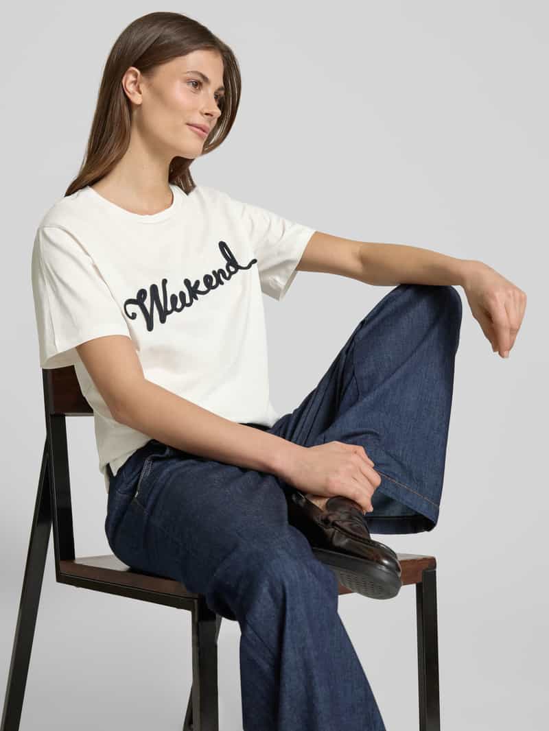 Weekend Max Mara T-shirt met labelstitching model 'OLGA'