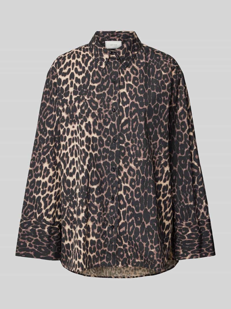NEO NOIR Relaxed fit blouse met overhemdkraag model 'Dita Leo'