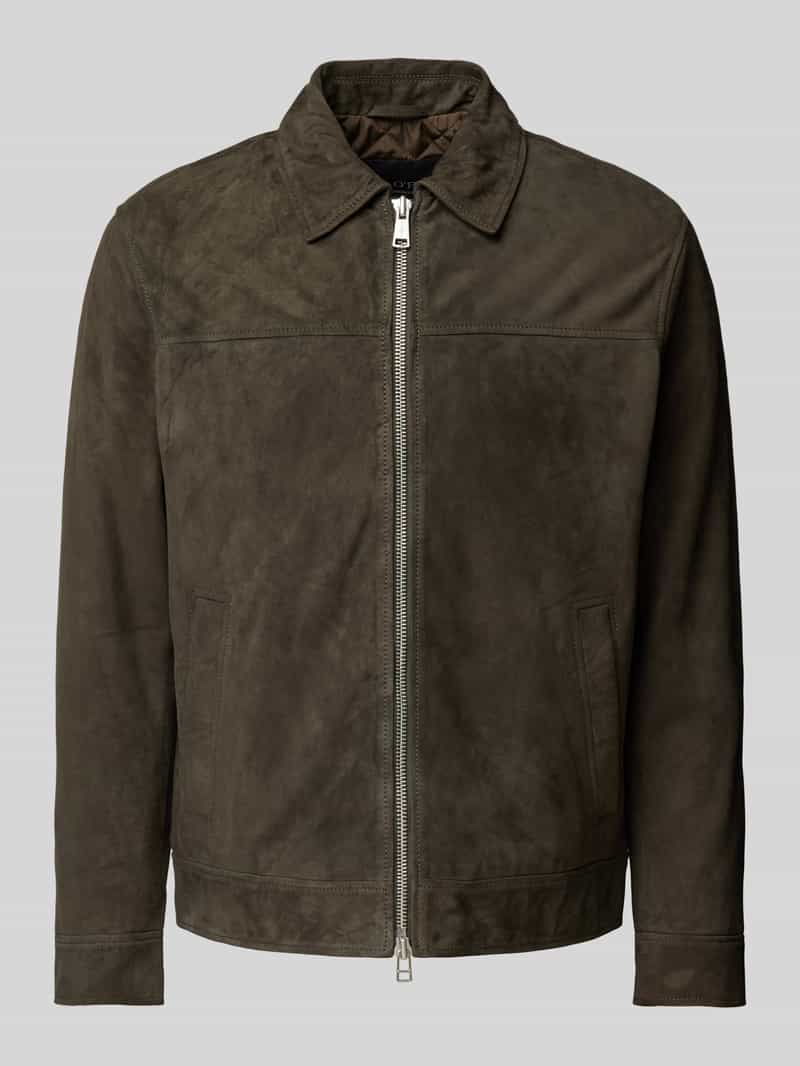 Marc O'Polo Regular fit blouson van zacht geitensuède