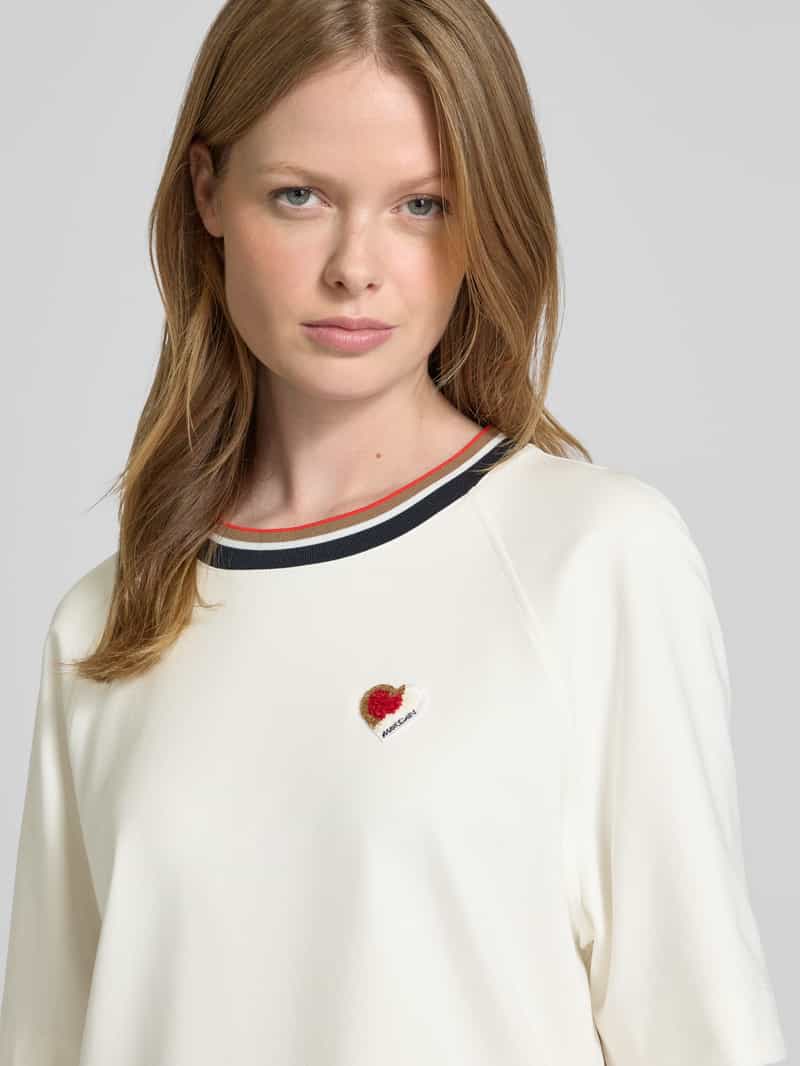 Marc Cain Relaxed fit T-shirt van viscose met labelpatch