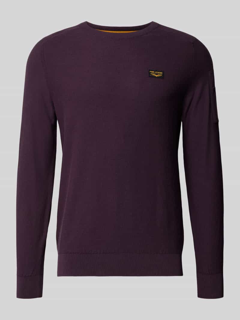 PME Legend Gebreide pullover met labeldetail