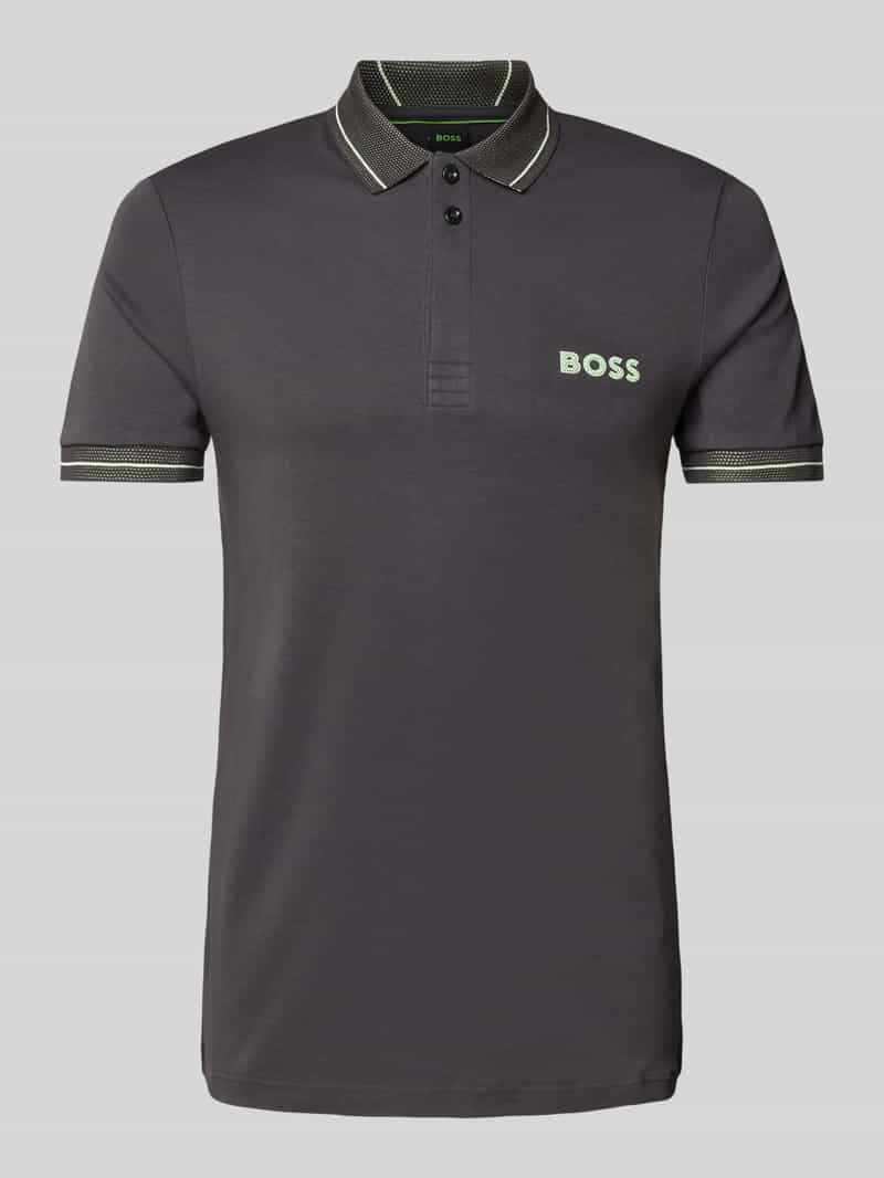 BOSS Green Poloshirt met labelprint model 'Paule'