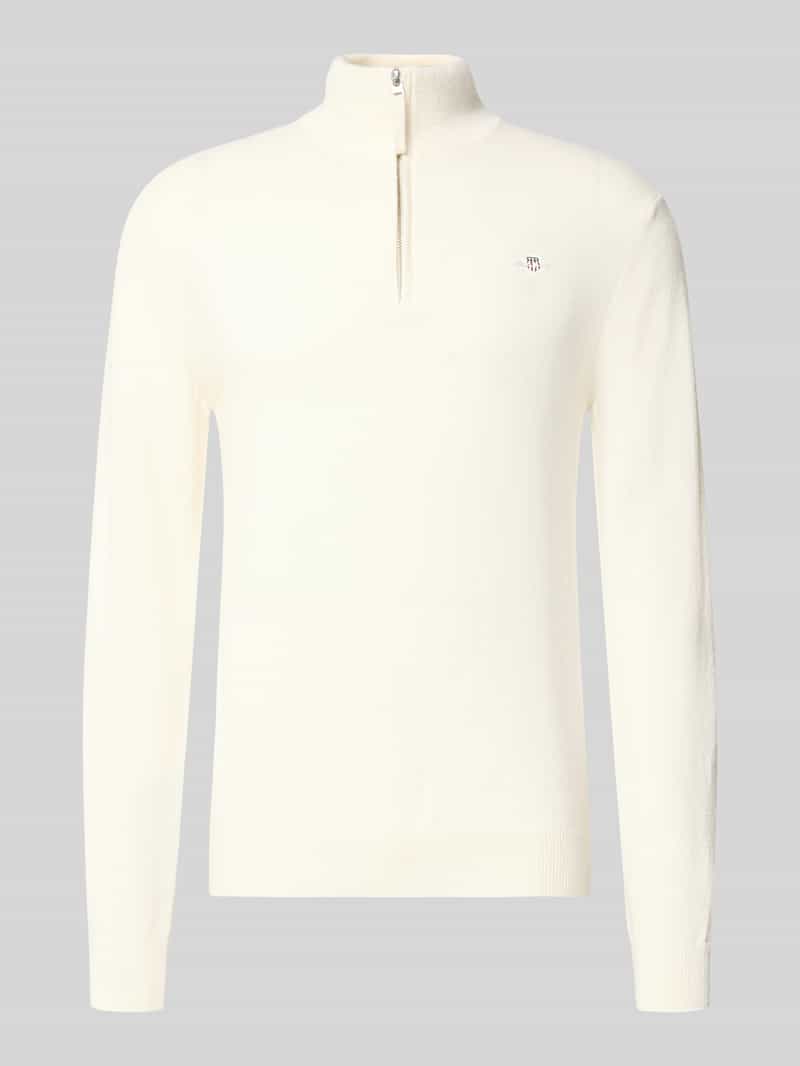 Gant Regular fit pullover in gebreide look van zuiver lamswol