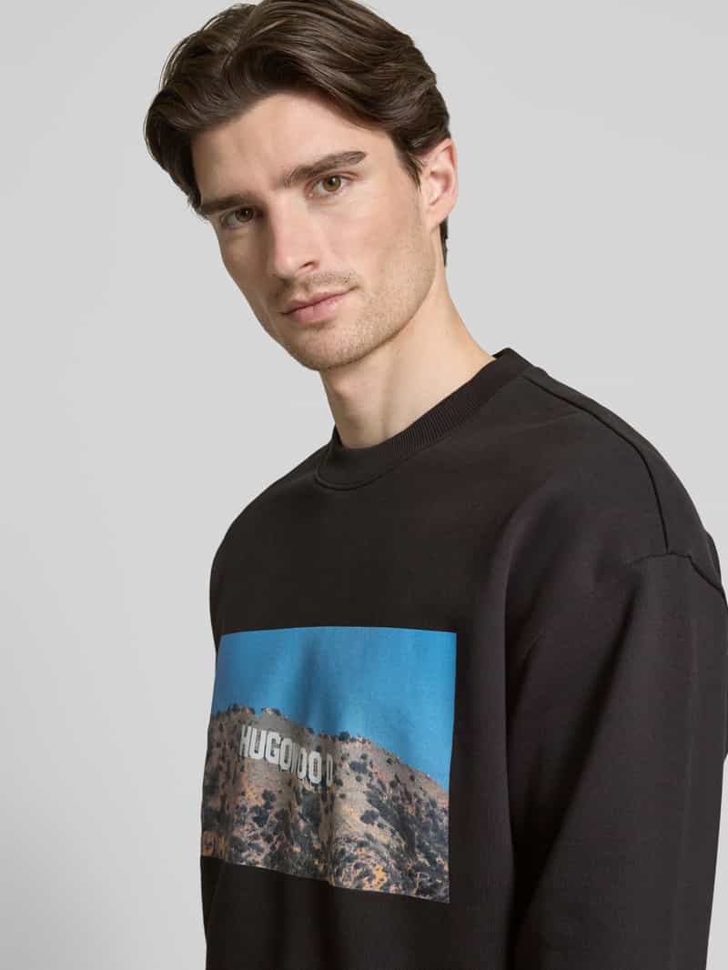 HUGO Sweatshirt met motiefprint model 'Dartok'