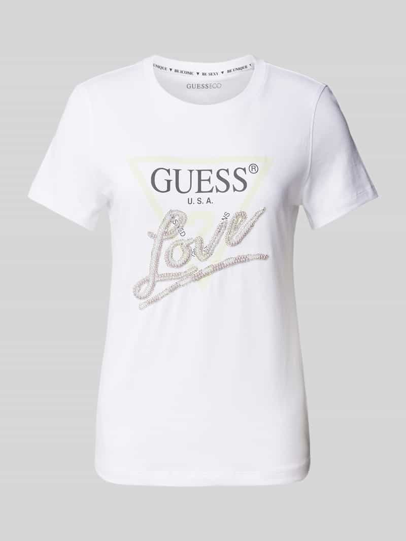 Guess T-shirt met strass-steentjes