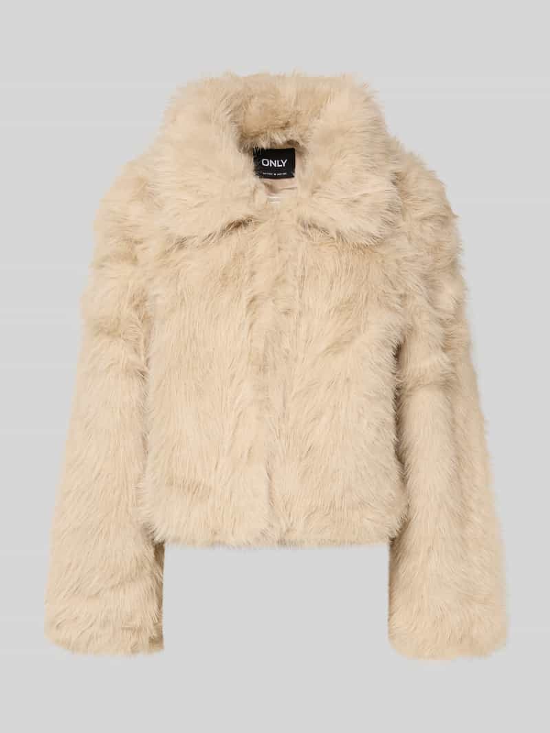 Only Regular fit jack van imitatiebont met platte kraag model 'MANNY'