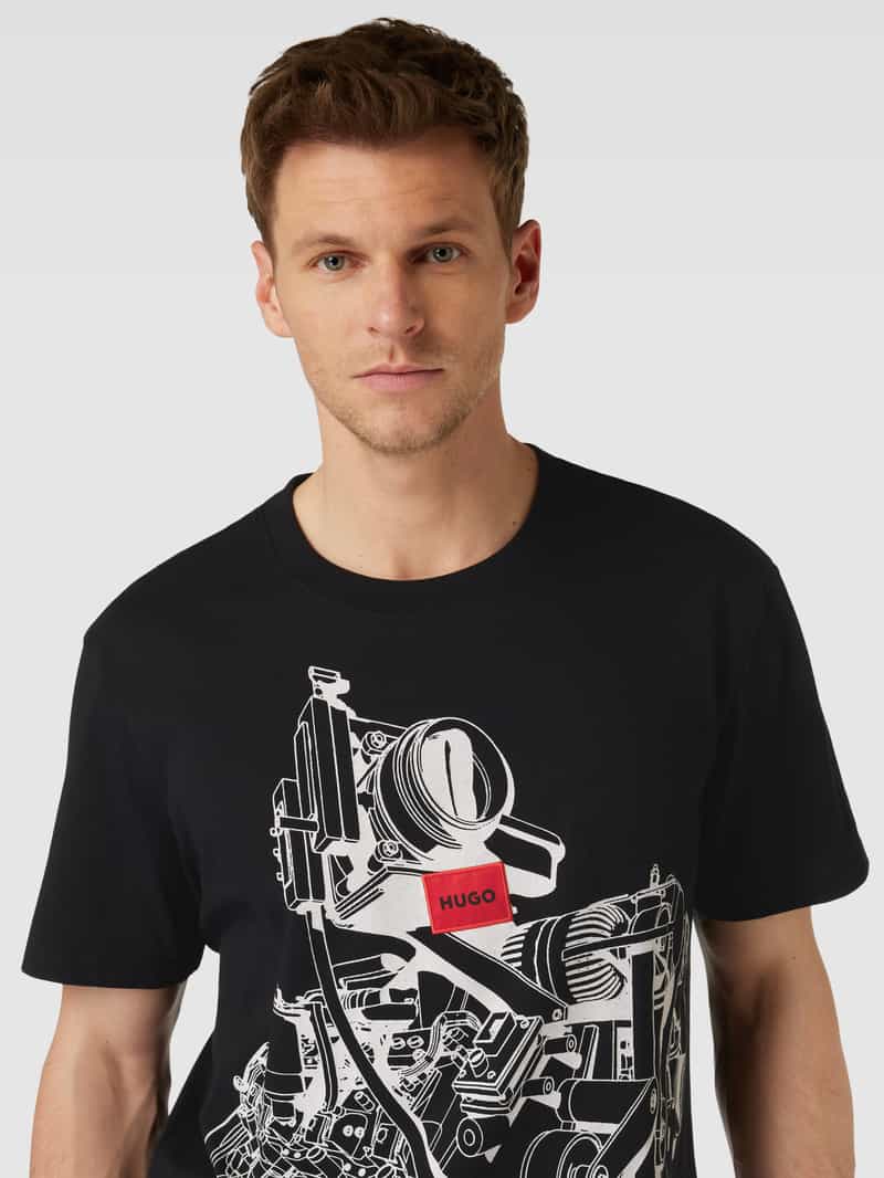 HUGO T-shirt met motiefprint model 'Dacifico'