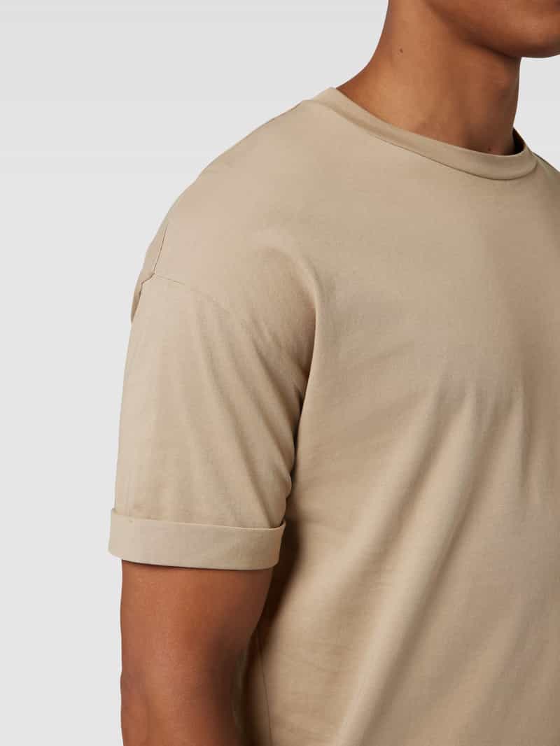 drykorn T-shirt met geribde ronde hals model 'THILO'
