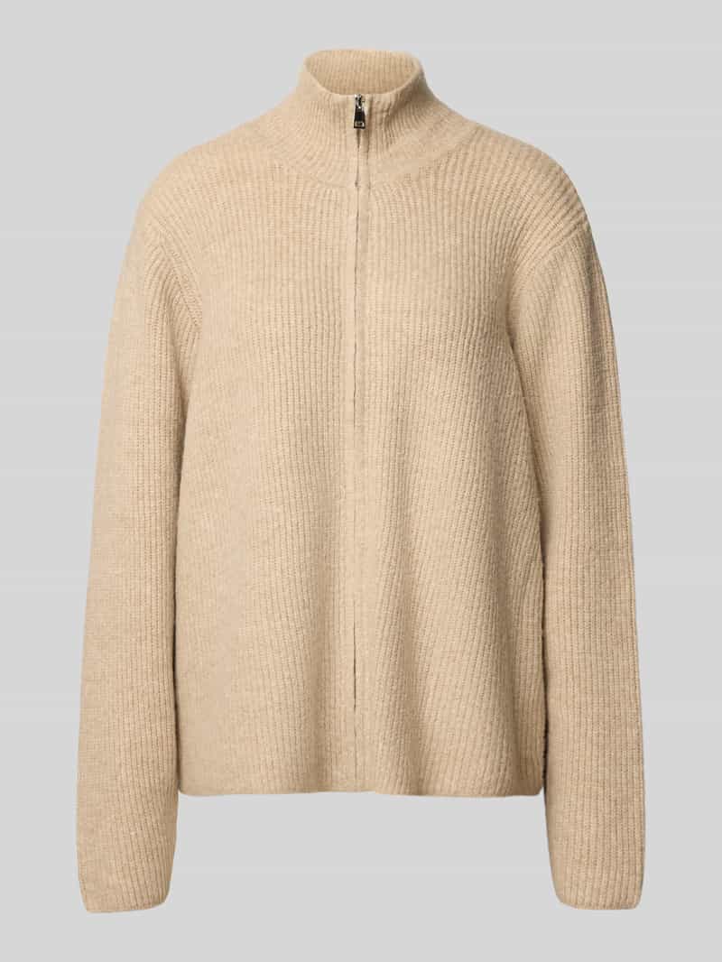 Ichi Regular fit gebreid jack met opstaande kraag model 'IHDUCIE'