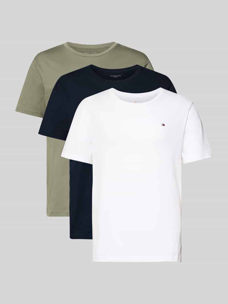 Tommy Hilfiger Regular fit T-shirt van puur katoen in een set van 3 stuks