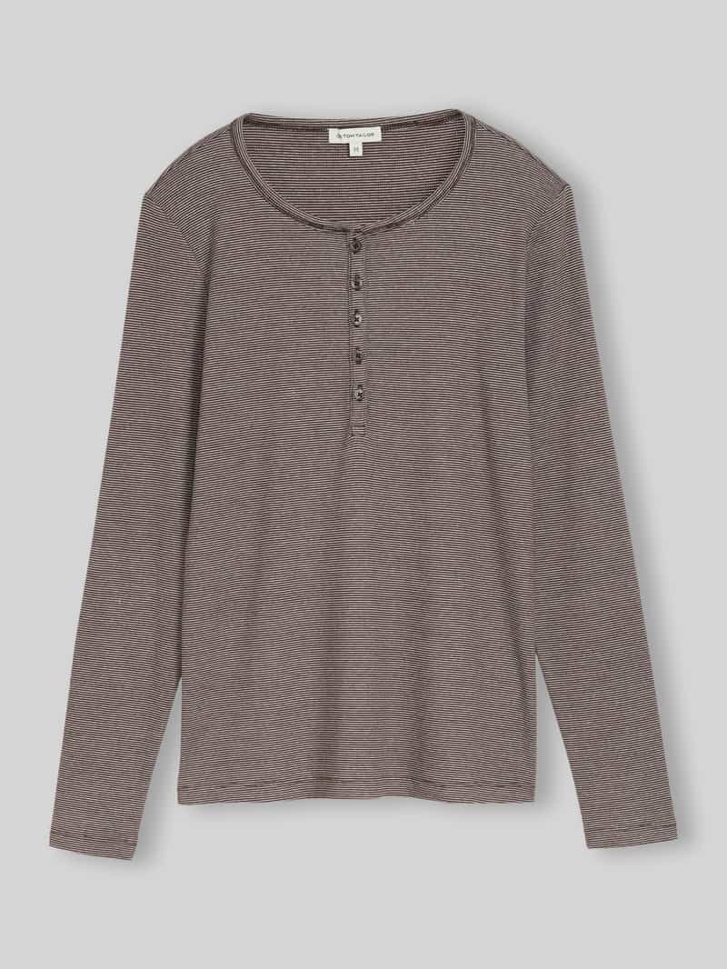 Tom Tailor Regular fit shirt met lange mouwen van katoenmix