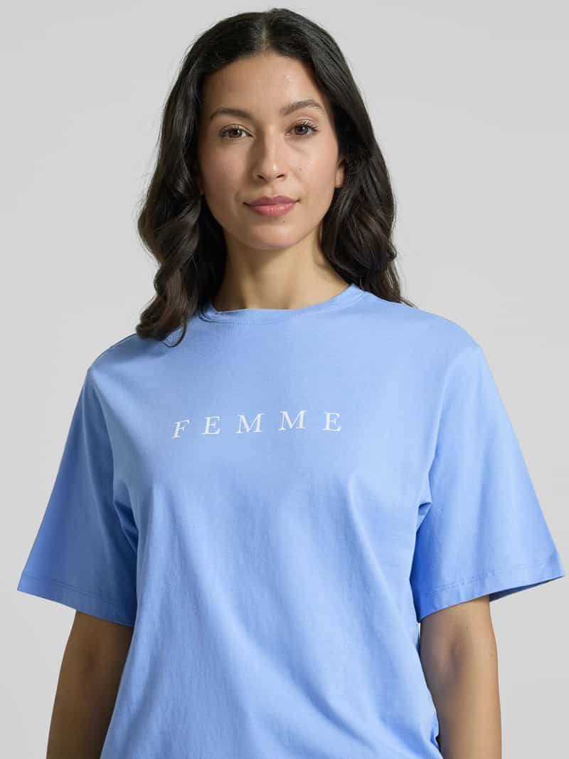 Selected Femme Oversized T-shirt met labelprint model 'VILJA'