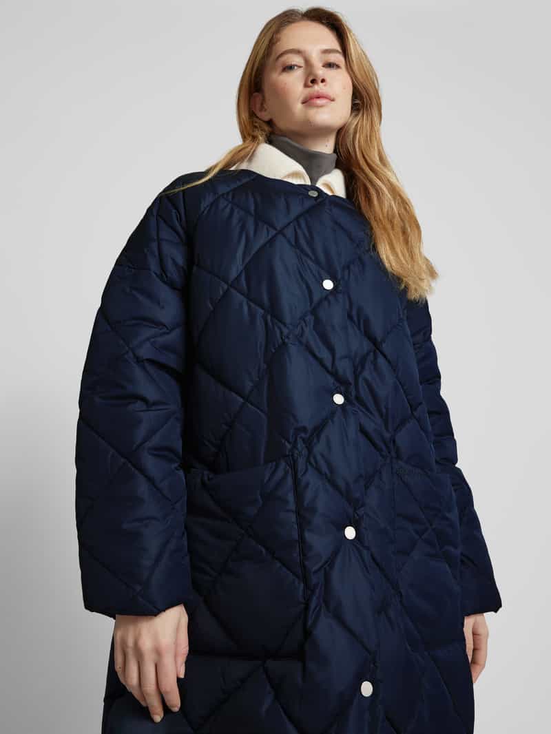 Barbour Gewatteerde lange jas met labelstitching model 'Brigitte'