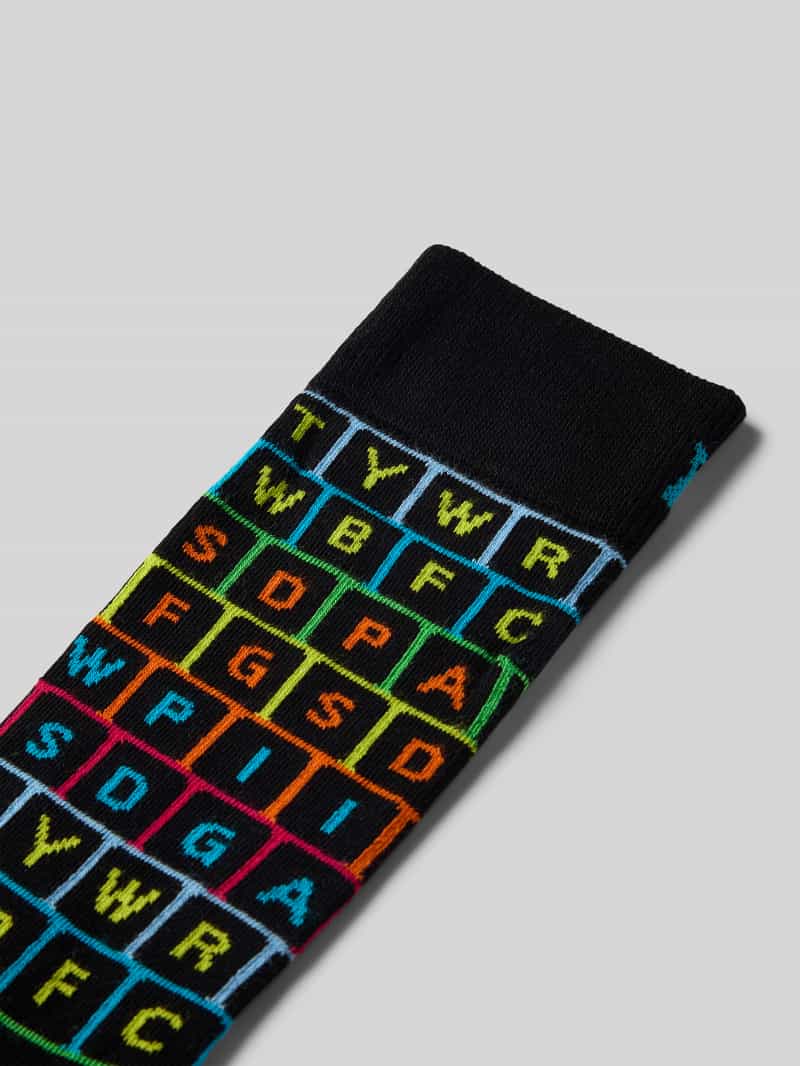 Happy Socks Sokken met motiefstitching model 'KEYBOARD'