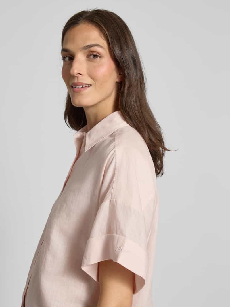 Boss Orange Blouse van ramie met extra brede schouders model 'Bisenas'