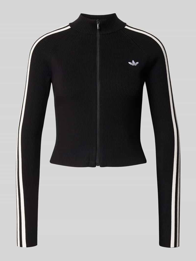 adidas Originals Slim fit gebreid jack met labelstitching