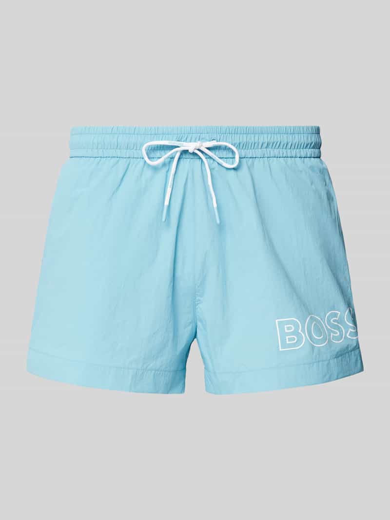 Boss Relaxed fit zwembroek met labelprint model 'Mooneye'