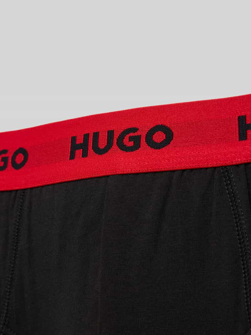HUGO Slip van katoenmix met logostitching in een set van 3 stuks
