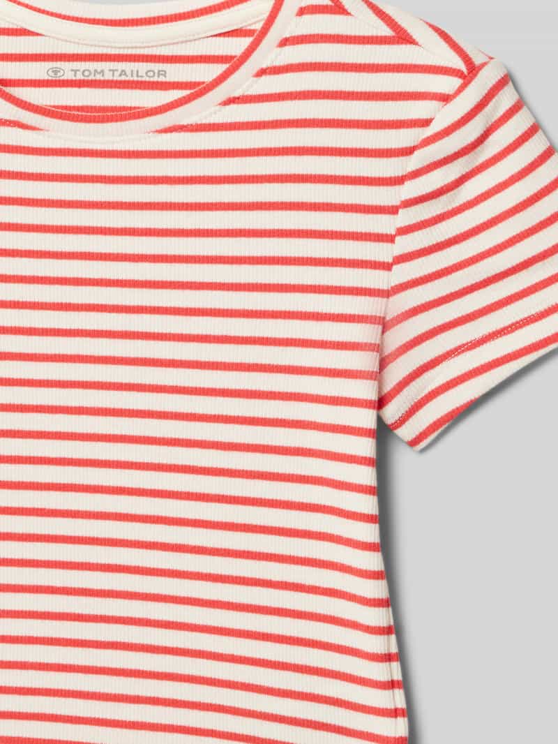 Tom Tailor Regular fit T-shirt van mix van katoen en elastaan