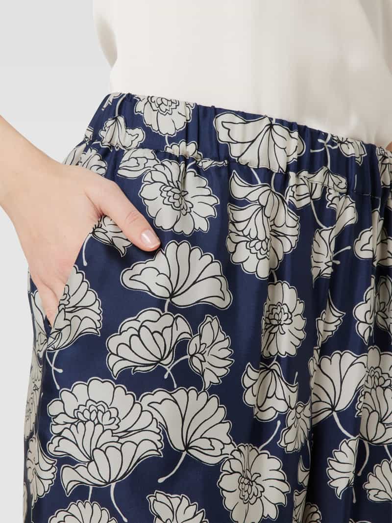 Weekend Max Mara Stoffen broek van zijde met all-over bloemenprint model 'DIVO'