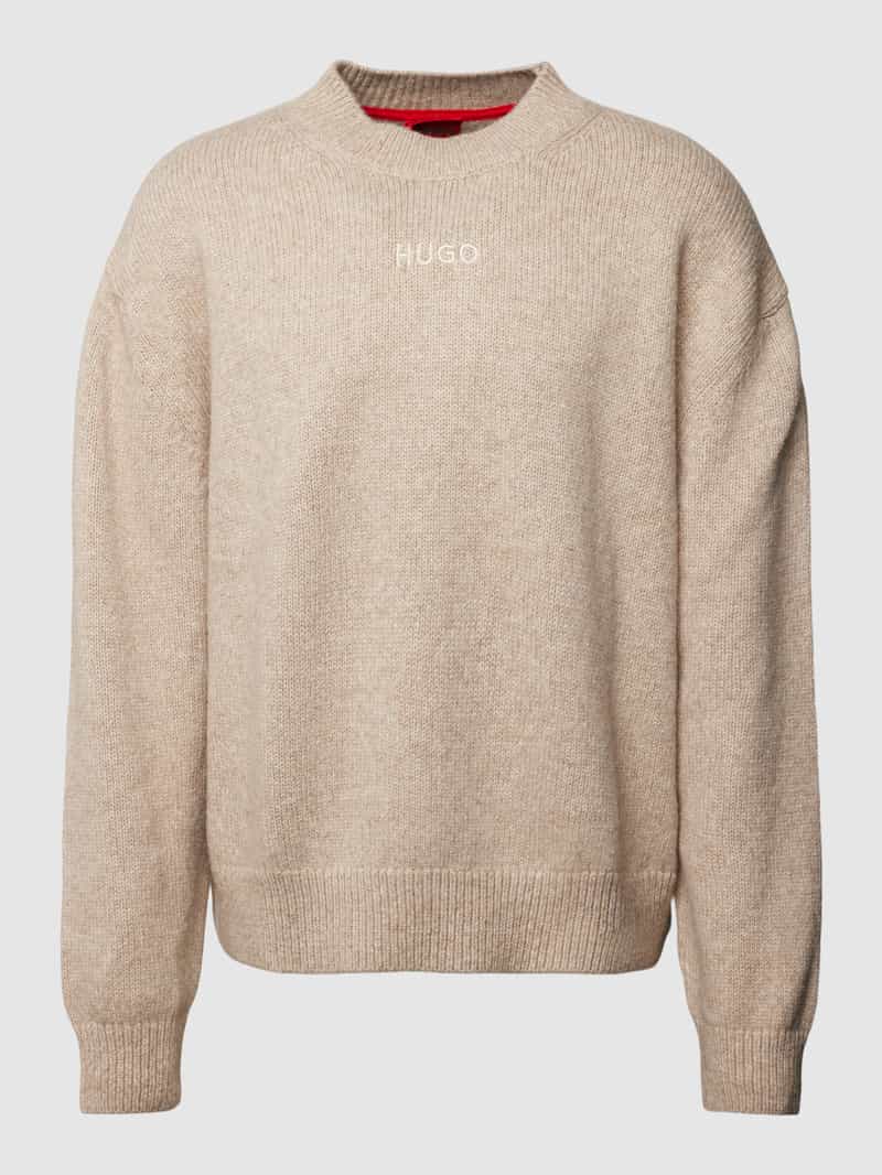 HUGO Gebreide pullover met labelstitching model 'Seese'