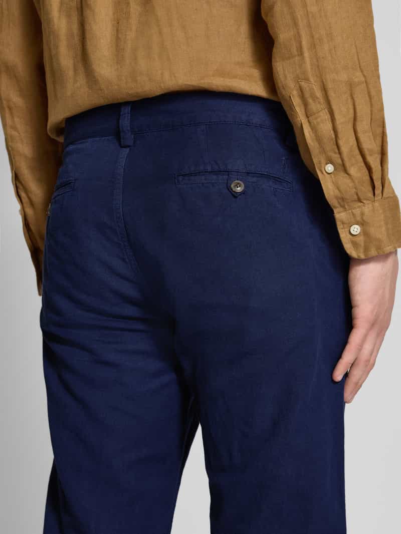 Polo Ralph Lauren Regular fit linnen broek met knoop- en ritssluiting