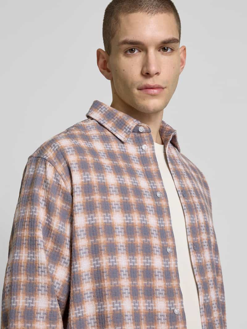 Wood Relaxed fit vrijetijdsoverhemd met knoopsluiting