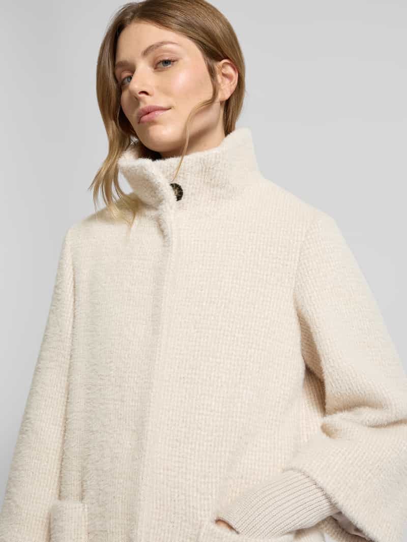 s.Oliver BLACK LABEL Relaxed fit lange jas met gebreide boordjes aan de mouwen