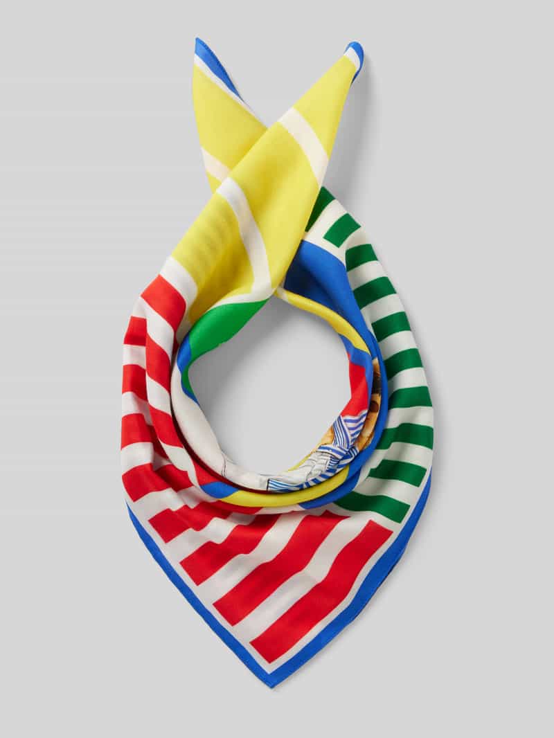 Polo Ralph Lauren Sjaal van een mix van katoen en zijde met motiefprint model 'SPRING'