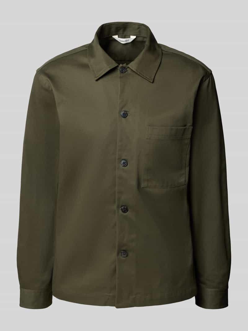Selected Homme Regular fit overhemdjack van puur katoen model 'TATE'