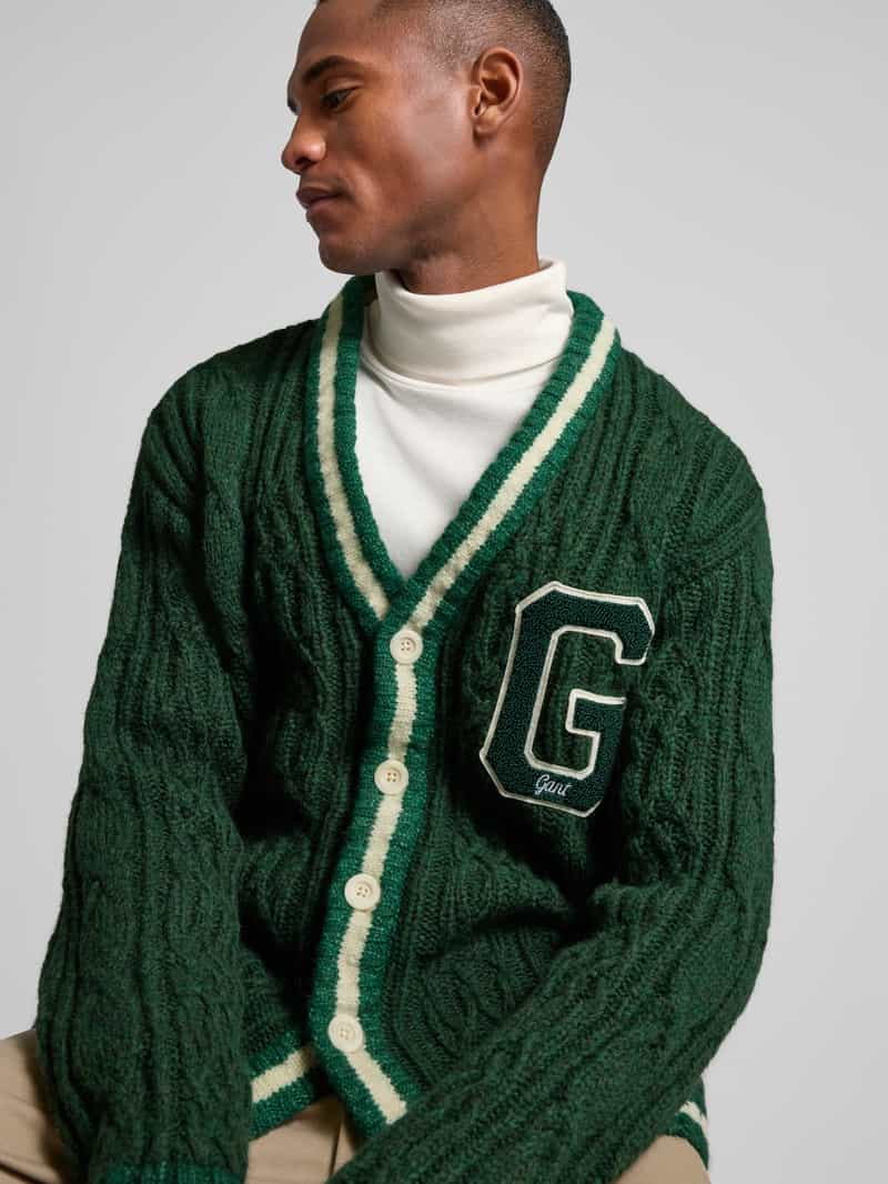 Gant Wollen jack met labelstitching