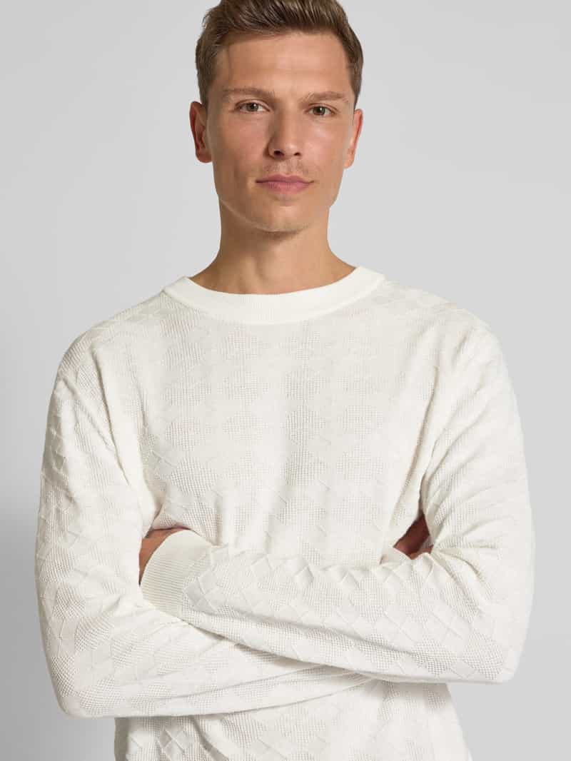 HUGO Gebreide pullover met ribboorden model 'Sargyle'