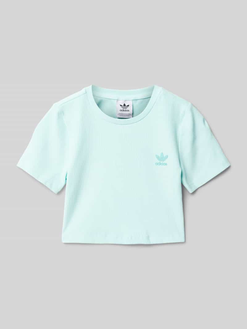 adidas Originals Kort T-shirt met logoprint en ronde hals