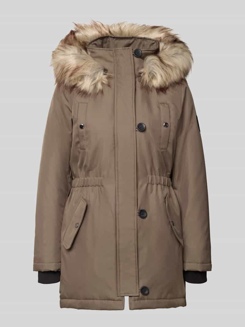 Only Regular fit parka met labelpatch model 'IRIS'