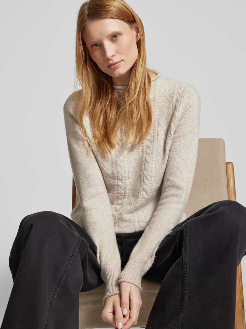 QS Gebreide pullover met opstaande kraag