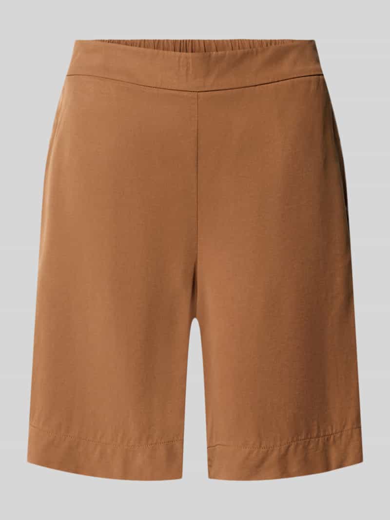 straight fit short en met linnen en viscose