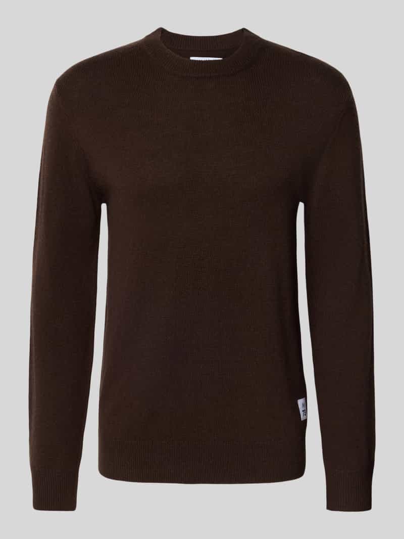 Matinique Gebreide pullover van lamswol met ronde hals