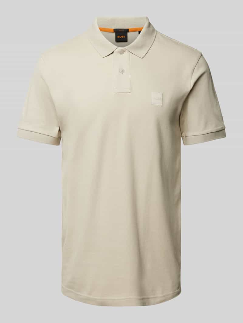 Boss Orange Slim fit poloshirt met labelpatch model 'Passenger'