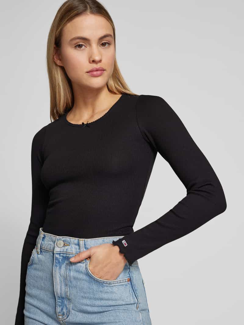 Tommy Jeans Shirt met lange mouwen en strikdetail