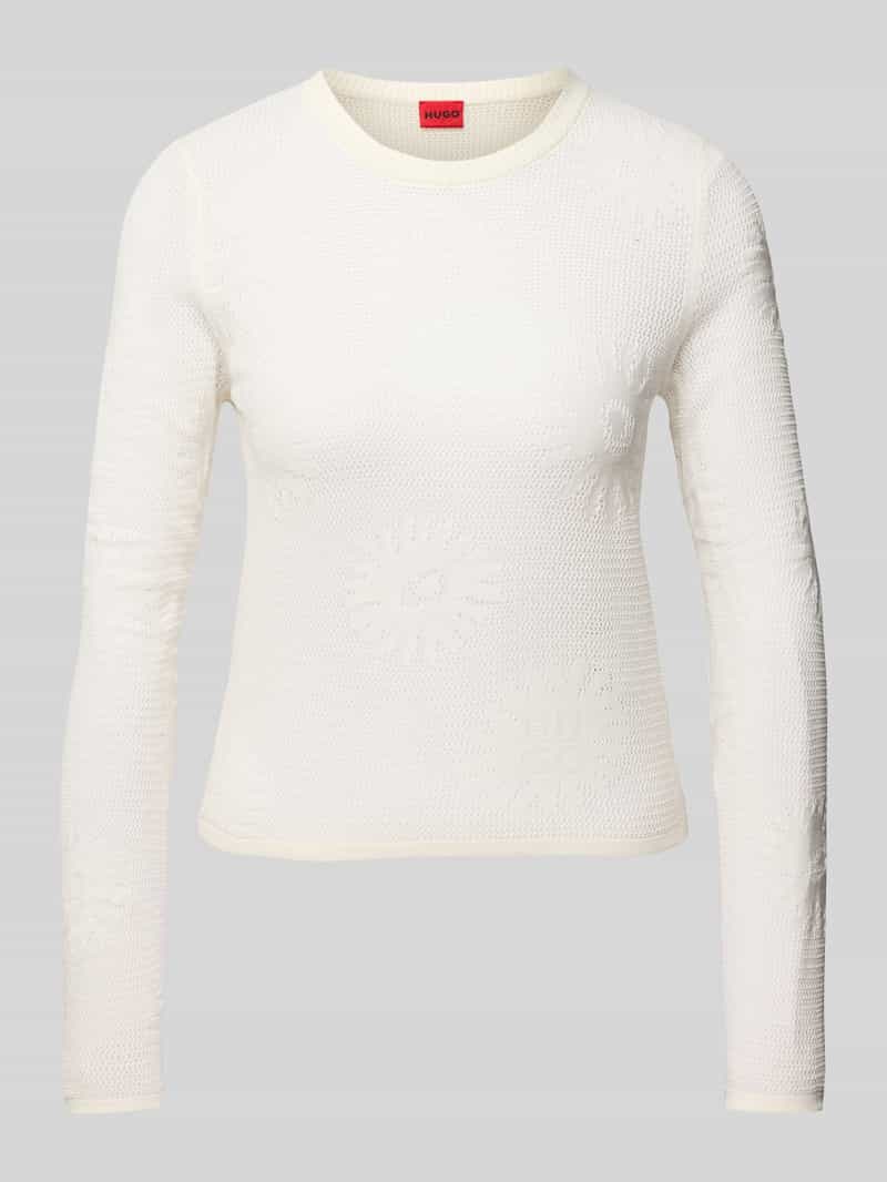 HUGO Gebreide pullover met ribboorden model 'Saisy'