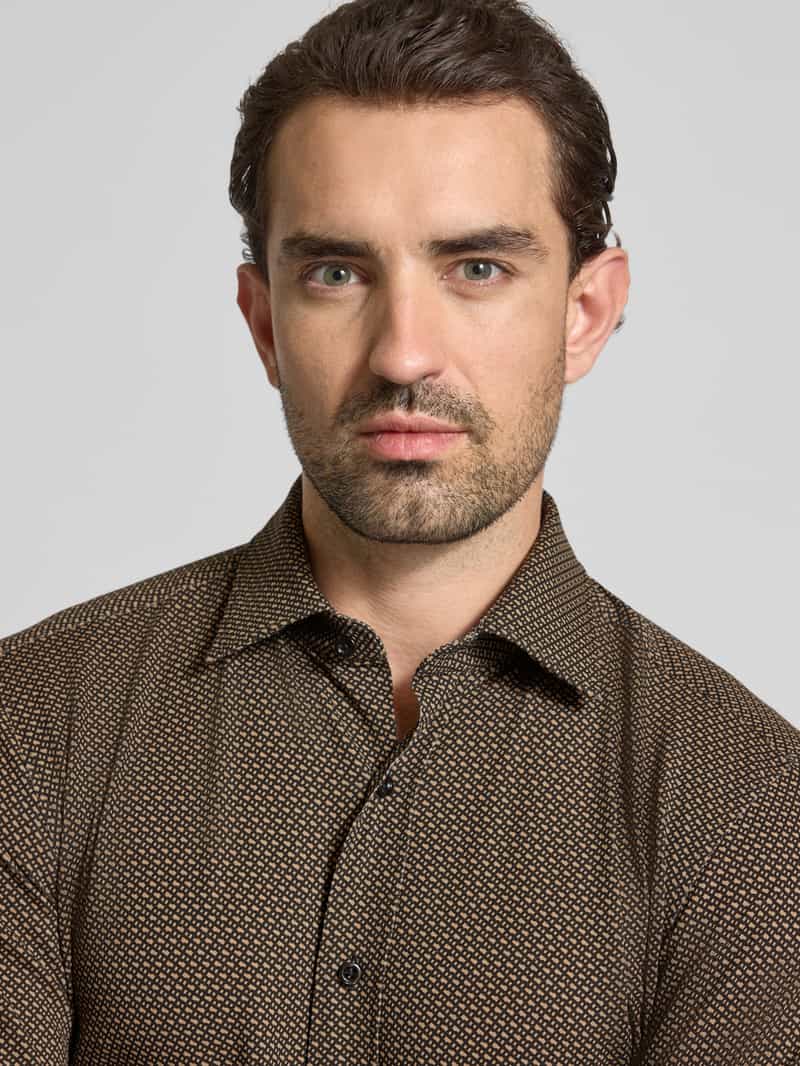 Boss Slim fit zakelijk overhemd van katoenmix model 'HANK'