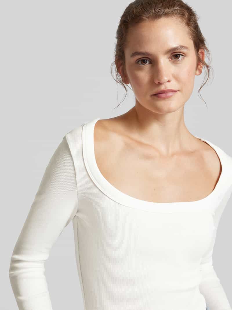 Gina Tricot Shirt met lange mouwen en fijnrib