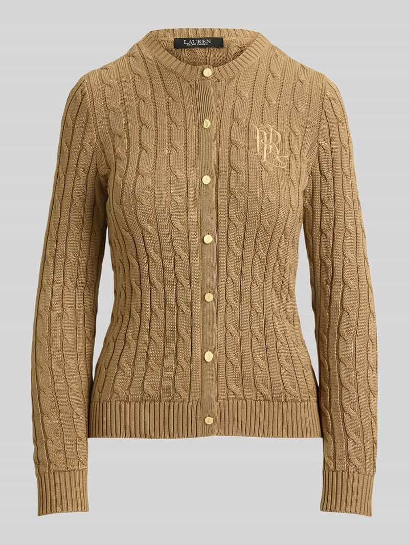 slim fit gebreid jack van mix van katoen en viscose