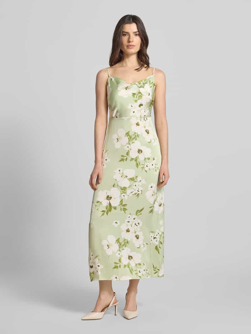Vila midi-jurk in all-over look model 'RAVENNA' rietgroen, foto 3